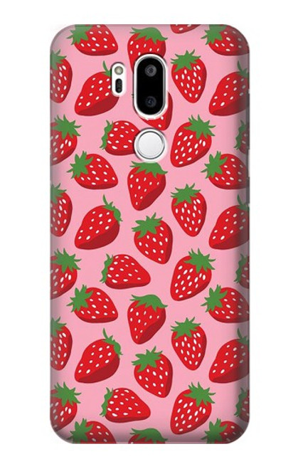 W3719 Strawberry Pattern Funda Carcasa Case y Caso Del Tirón Funda para LG G7 ThinQ