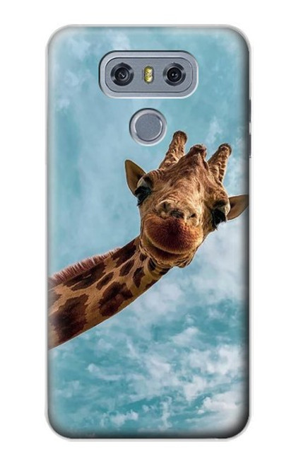 W3680 Cute Smile Giraffe Funda Carcasa Case y Caso Del Tirón Funda para LG G6