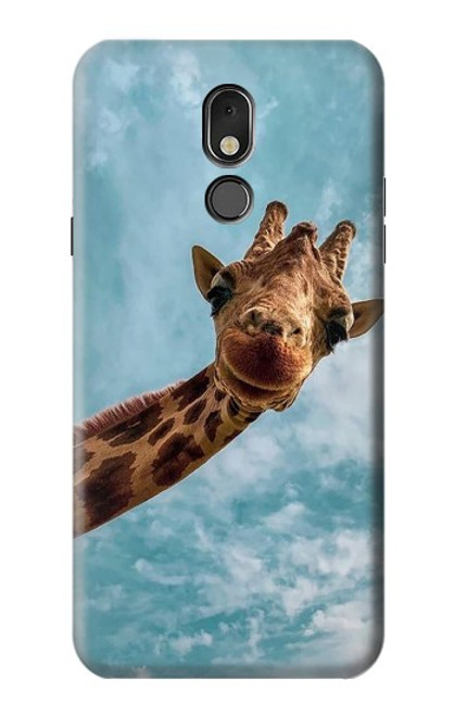 W3680 Cute Smile Giraffe Funda Carcasa Case y Caso Del Tirón Funda para LG Stylo 5
