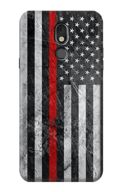 W3687 Firefighter Thin Red Line American Flag Funda Carcasa Case y Caso Del Tirón Funda para LG Stylo 5