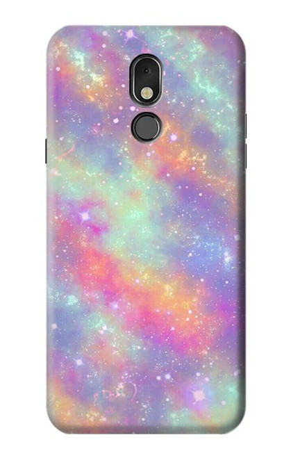 W3706 Pastel Rainbow Galaxy Pink Sky Funda Carcasa Case y Caso Del Tirón Funda para LG Stylo 5