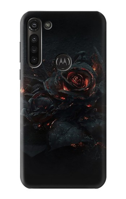 W3672 Burned Rose Funda Carcasa Case y Caso Del Tirón Funda para Motorola Moto G8 Power