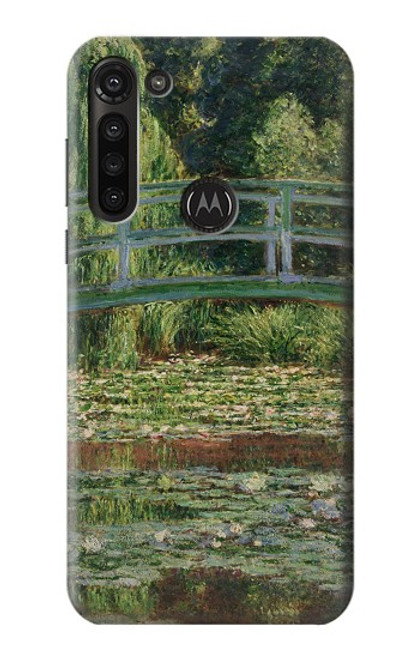 W3674 Claude Monet Footbridge and Water Lily Pool Funda Carcasa Case y Caso Del Tirón Funda para Motorola Moto G8 Power