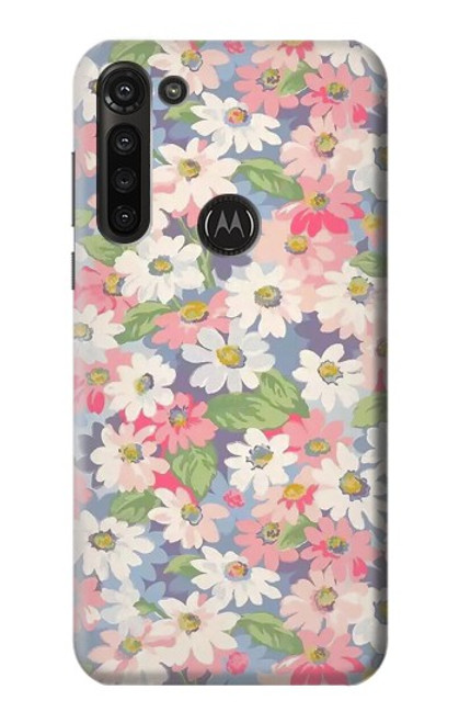 W3688 Floral Flower Art Pattern Funda Carcasa Case y Caso Del Tirón Funda para Motorola Moto G8 Power