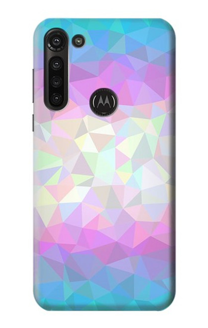 W3747 Trans Flag Polygon Funda Carcasa Case y Caso Del Tirón Funda para Motorola Moto G8 Power