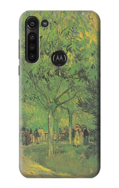 W3748 Van Gogh A Lane in a Public Garden Funda Carcasa Case y Caso Del Tirón Funda para Motorola Moto G8 Power