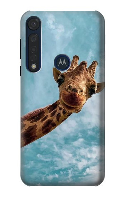 W3680 Cute Smile Giraffe Funda Carcasa Case y Caso Del Tirón Funda para Motorola Moto G8 Plus