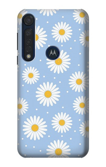 W3681 Daisy Flowers Pattern Funda Carcasa Case y Caso Del Tirón Funda para Motorola Moto G8 Plus