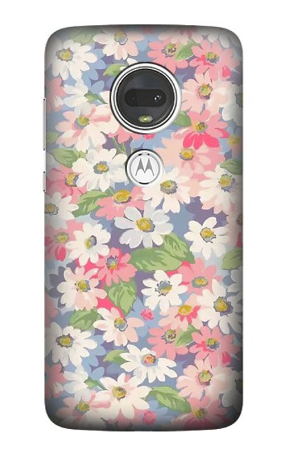 W3688 Floral Flower Art Pattern Funda Carcasa Case y Caso Del Tirón Funda para Motorola Moto G7, Moto G7 Plus