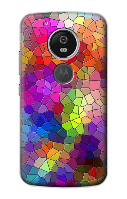 W3677 Colorful Brick Mosaics Funda Carcasa Case y Caso Del Tirón Funda para Motorola Moto G6 Play, Moto G6 Forge, Moto E5