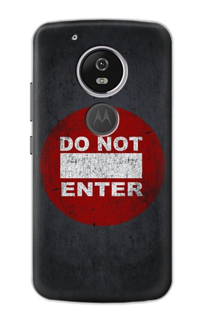 W3683 Do Not Enter Funda Carcasa Case y Caso Del Tirón Funda para Motorola Moto G6 Play, Moto G6 Forge, Moto E5