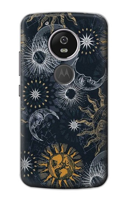 W3702 Moon and Sun Funda Carcasa Case y Caso Del Tirón Funda para Motorola Moto G6 Play, Moto G6 Forge, Moto E5