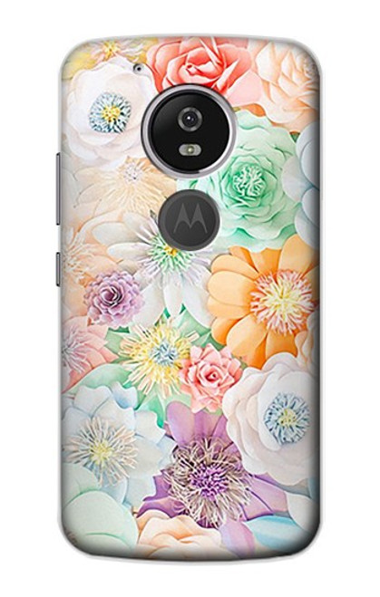 W3705 Pastel Floral Flower Funda Carcasa Case y Caso Del Tirón Funda para Motorola Moto G6 Play, Moto G6 Forge, Moto E5