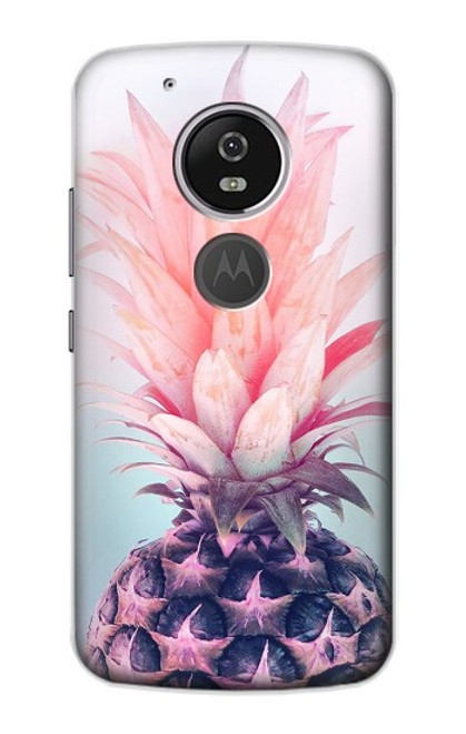 W3711 Pink Pineapple Funda Carcasa Case y Caso Del Tirón Funda para Motorola Moto G6 Play, Moto G6 Forge, Moto E5