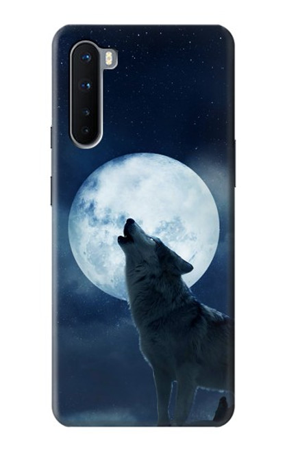 W3693 Grim White Wolf Full Moon Funda Carcasa Case y Caso Del Tirón Funda para OnePlus Nord