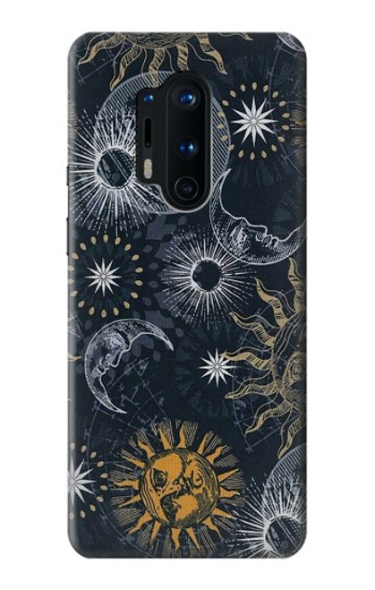 W3702 Moon and Sun Funda Carcasa Case y Caso Del Tirón Funda para OnePlus 8 Pro