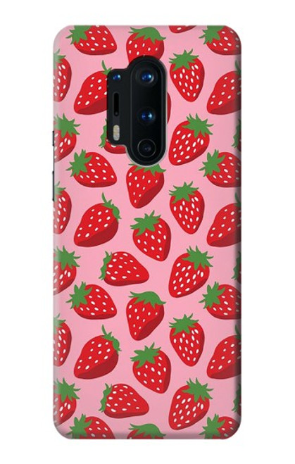W3719 Strawberry Pattern Funda Carcasa Case y Caso Del Tirón Funda para OnePlus 8 Pro