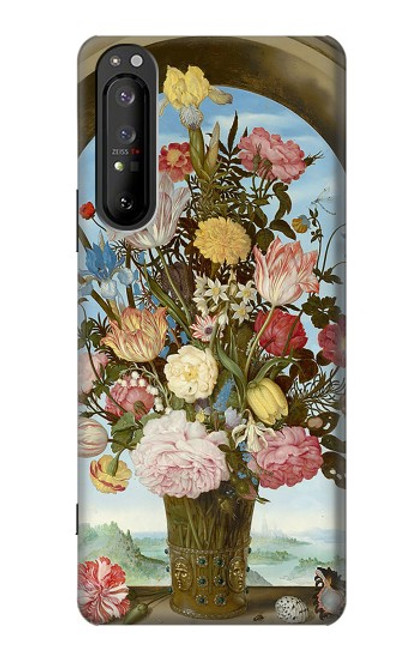 W3749 Vase of Flowers Funda Carcasa Case y Caso Del Tirón Funda para Sony Xperia 1 II