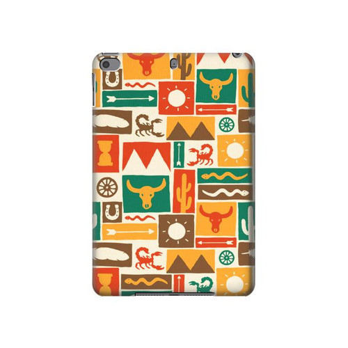 W1873 Western Pattern Funda Carcasa Case para iPad mini 4, iPad mini 5, iPad mini 5 (2019)