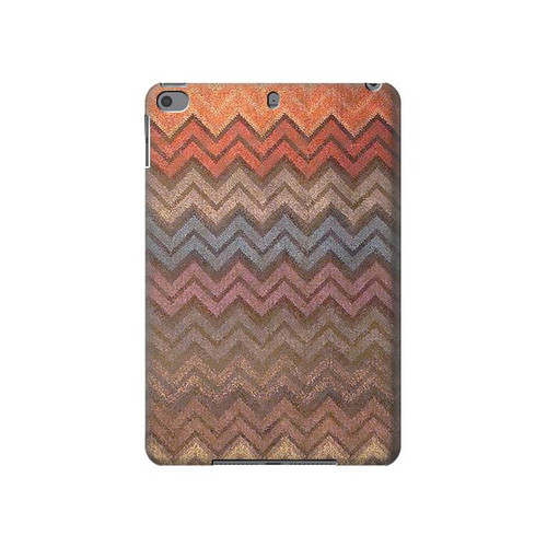 W3752 Zigzag Fabric Pattern Graphic Printed Funda Carcasa Case para iPad mini 4, iPad mini 5, iPad mini 5 (2019)