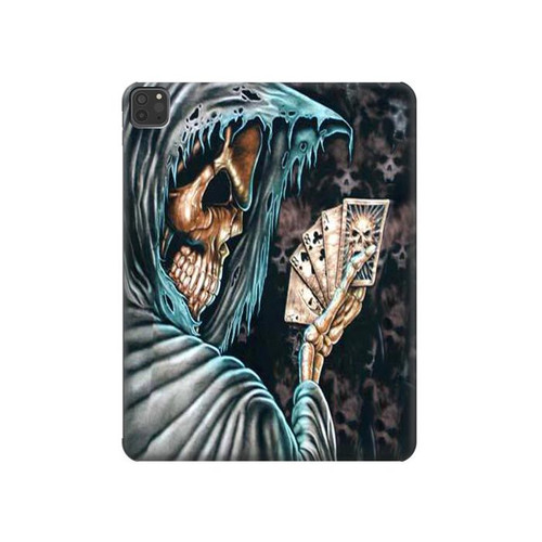 W0748 Grim Reaper Death Poker Funda Carcasa Case para iPad Pro 11 (2021,2020,2018, 3rd, 2nd, 1st)