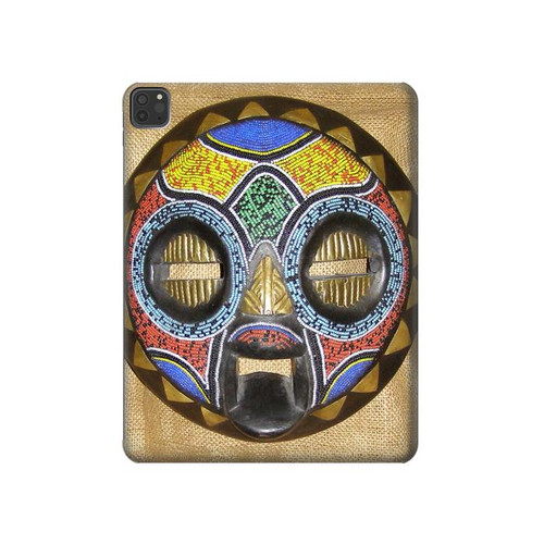 W0965 African Baluba Mask Funda Carcasa Case para iPad Pro 11 (2021,2020,2018, 3rd, 2nd, 1st)