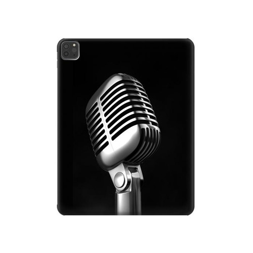 W1672 Retro Microphone Jazz Music Funda Carcasa Case para iPad Pro 11 (2021,2020,2018, 3rd, 2nd, 1st)
