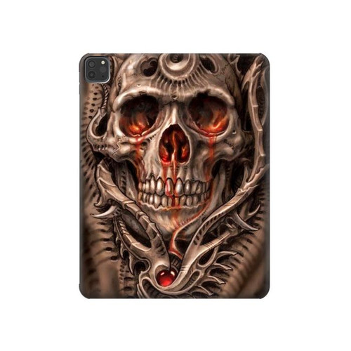 W1675 Skull Blood Tattoo Funda Carcasa Case para iPad Pro 11 (2021,2020,2018, 3rd, 2nd, 1st)