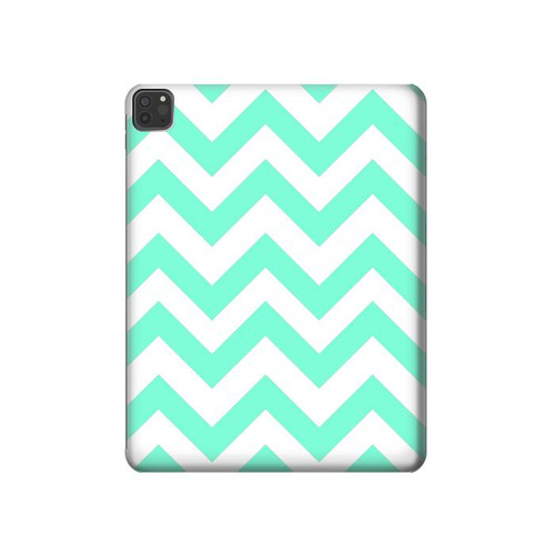 W1723 Mint Chevron Zigzag Funda Carcasa Case para iPad Pro 11 (2021,2020,2018, 3rd, 2nd, 1st)