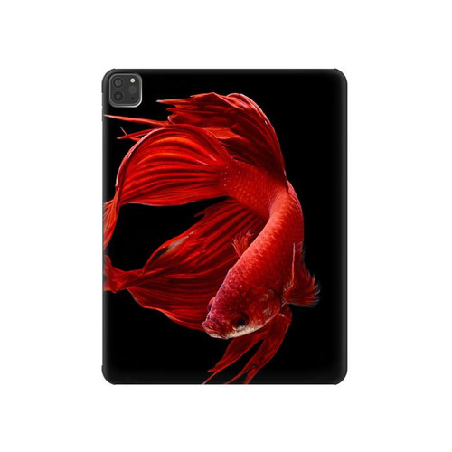 W2092 Red Siamese Fighting Fish Funda Carcasa Case para iPad Pro 11 (2021,2020,2018, 3rd, 2nd, 1st)