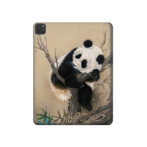 W2210 Panda Fluffy Art Painting Funda Carcasa Case para iPad Pro 11 (2021,2020,2018, 3rd, 2nd, 1st)