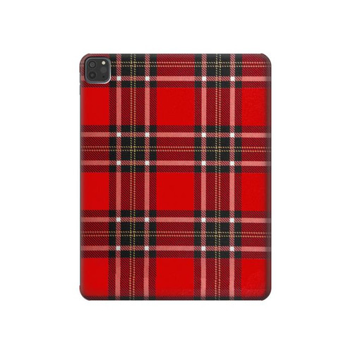 W2374 Tartan Red Pattern Funda Carcasa Case para iPad Pro 11 (2021,2020,2018, 3rd, 2nd, 1st)