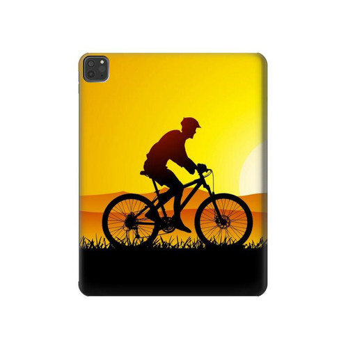 W2385 Bicycle Bike Sunset Funda Carcasa Case para iPad Pro 11 (2021,2020,2018, 3rd, 2nd, 1st)