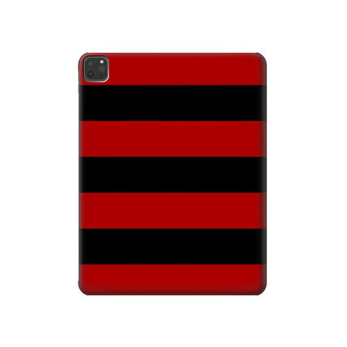 W2638 Black and Red Striped Funda Carcasa Case para iPad Pro 11 (2021,2020,2018, 3rd, 2nd, 1st)