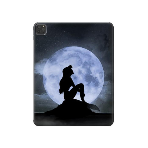 W2668 Mermaid Silhouette Moon Night Funda Carcasa Case para iPad Pro 11 (2021,2020,2018, 3rd, 2nd, 1st)