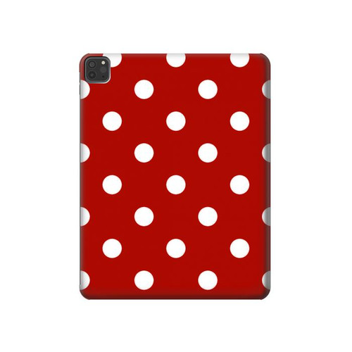 W2951 Red Polka Dots Funda Carcasa Case para iPad Pro 11 (2021,2020,2018, 3rd, 2nd, 1st)
