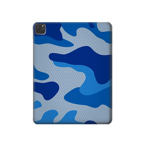 W2958 Army Blue Camo Camouflage Funda Carcasa Case para iPad Pro 11 (2021,2020,2018, 3rd, 2nd, 1st)