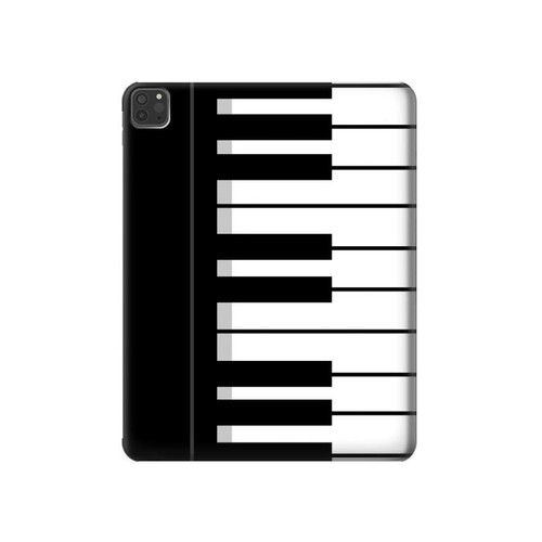 W3078 Black and White Piano Keyboard Funda Carcasa Case para iPad Pro 11 (2021,2020,2018, 3rd, 2nd, 1st)