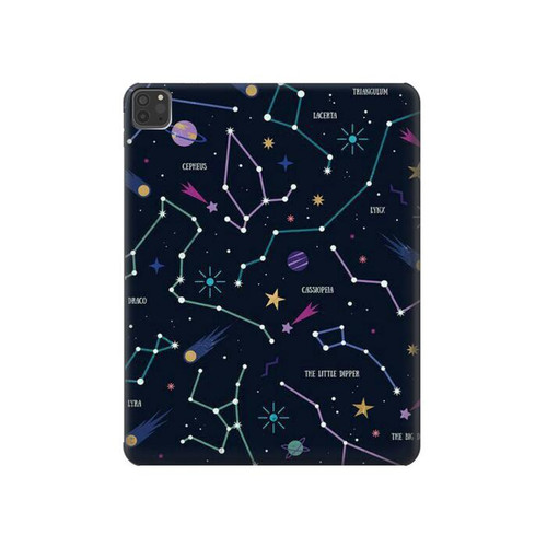 W3220 Star Map Zodiac Constellations Funda Carcasa Case para iPad Pro 11 (2021,2020,2018, 3rd, 2nd, 1st)