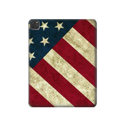 W3295 US National Flag Funda Carcasa Case para iPad Pro 11 (2021,2020,2018, 3rd, 2nd, 1st)
