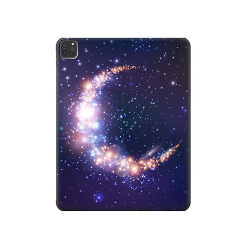 W3324 Crescent Moon Galaxy Funda Carcasa Case para iPad Pro 11 (2021,2020,2018, 3rd, 2nd, 1st)