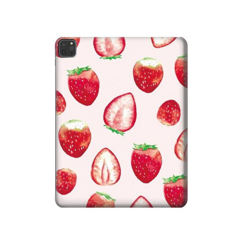 W3481 Strawberry Funda Carcasa Case para iPad Pro 11 (2021,2020,2018, 3rd, 2nd, 1st)