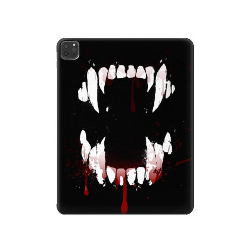 W3527 Vampire Teeth Bloodstain Funda Carcasa Case para iPad Pro 11 (2021,2020,2018, 3rd, 2nd, 1st)