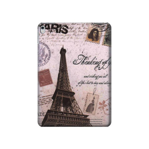 W2211 Paris Postcard Eiffel Tower Funda Carcasa Case para iPad Air 2, iPad 9.7 (2017,2018), iPad 6, iPad 5