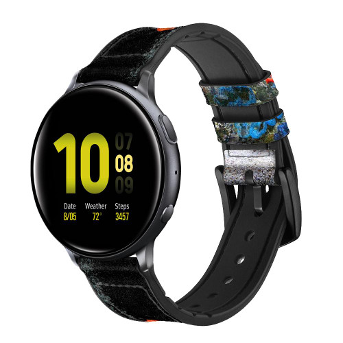 CA0026 Aquarium Correa de reloj inteligente de silicona y cuero para Samsung Galaxy Watch, Gear, Active
