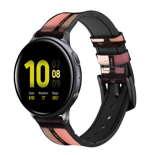 CA0602 Lip Palette Correa de reloj inteligente de silicona y cuero para Samsung Galaxy Watch, Gear, Active