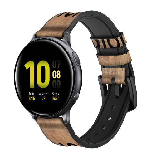 CA0709 Tic Tac Toe XO Game Correa de reloj inteligente de silicona y cuero para Samsung Galaxy Watch, Gear, Active