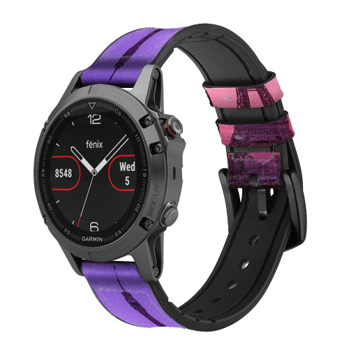 CA0745 Eiffel Paris Sunset Correa de reloj inteligente de silicona y cuero para Garmin Smartwatch