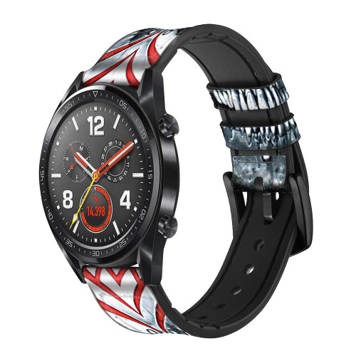 CA0024 Vampire Skull Tattoo Correa de reloj inteligente de silicona y cuero para Wristwatch Smartwatch