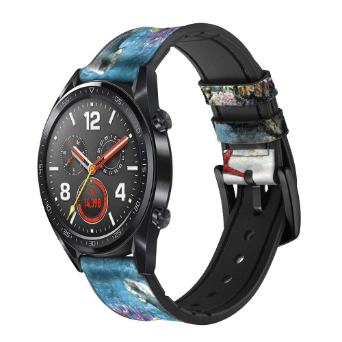 CA0027 Aquarium 2 Correa de reloj inteligente de silicona y cuero para Wristwatch Smartwatch